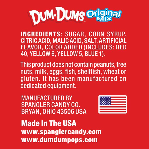 Dum Dums Dum Dums 10.4 oz. Lay Down Bags Non Display, PK12 - 20189