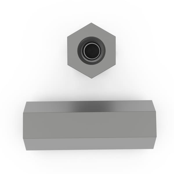 Raf Hex Standoff, #10-32 Thrd Sz, 2-1/2 in L, Steel Zinc Clear Chromate, 1/2" Hex W - 2333-1032-S-12