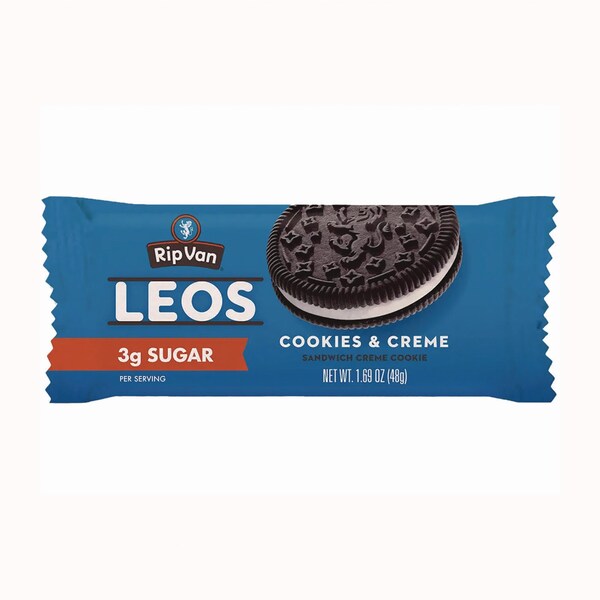 Rip Van Leos Cookies and Cream Sandwich Cookies, 2 Cookies, 10PK - RVW62000