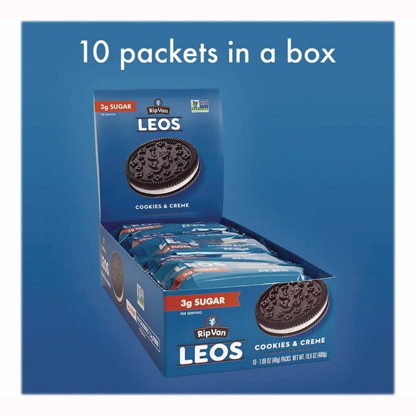 Rip Van Leos Cookies and Cream Sandwich Cookies, 2 Cookies, 10PK - RVW62000