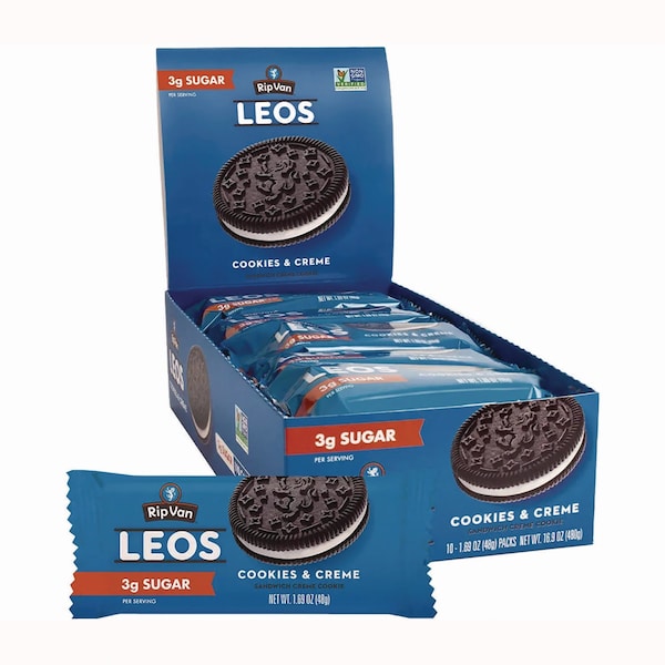 Rip Van Leos Cookies and Cream Sandwich Cookies, 2 Cookies, 10PK - RVW62000