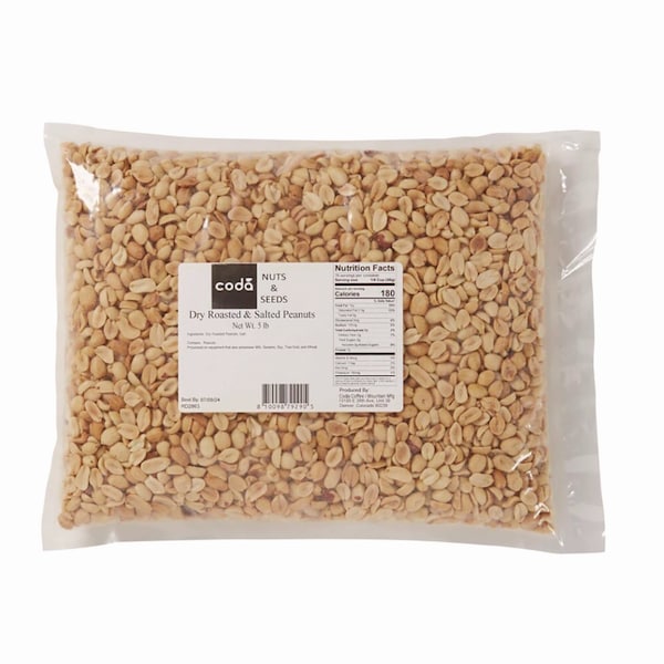 Mountain Mfg Dry Roasted and Salted Peanuts, Unshelled, 80 oz Bag, 4PK - CDA79290