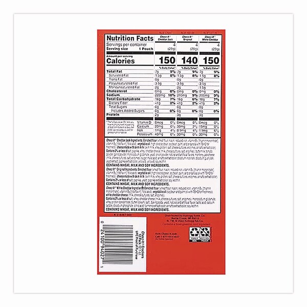 Cheez-It Baked Snack Crackers, Variety Pack, 0.75 oz Bag, 12PK - KEE94026