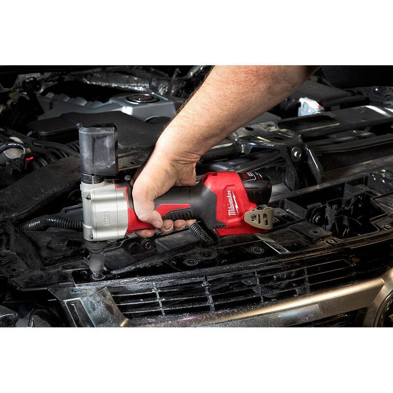 Milwaukee M12 FUEL 12-Volt Lithium-Ion Brushless Cordless 1/2 in. Ratchet and Rivet Tool with Two 3.0 Ah Batteries - 2558-20-2550-20-48-11-2412