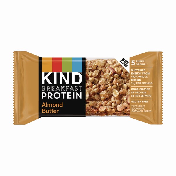 Kind Breakfast Protein Bars, Almond Butter, 1.76 oz Two-Bar Packs, 6PK - PHW41935