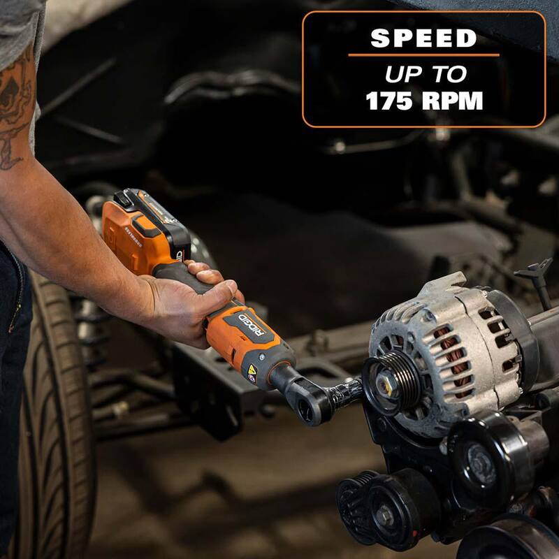 RIDGID 18V Llave de trinquete inalámbrica sin escobillas de 1/2 pulg. con (2) baterías de 4.0 Ah, cargador y bolsa - R866012B-AC93044SBN