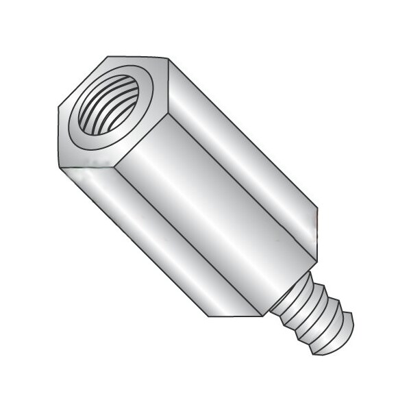 Newport Fasteners Hex Standoff, #8-32 Thrd Sz, Stainless Steel Plain, 5/16" Hex W, 100 PK - 604234