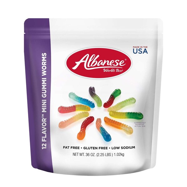 Albanese Worlds Best Albanese World's Best 12 Flavor Mini Gummi Worms 36 oz., PK4 - 53337