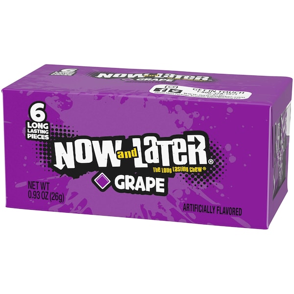Now & Later Now & Later Grape Chews 6 Piece .93 oz., PK12 - 52110