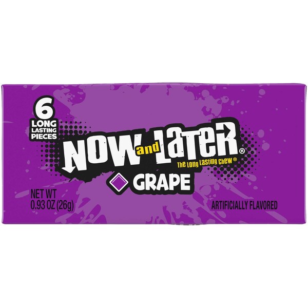 Now & Later Now & Later Grape Chews 6 Piece .93 oz., PK12 - 52110