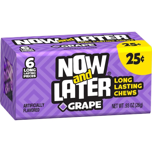 Now & Later Now & Later Grape Chews 6 Piece .93 oz., PK12 - 52110