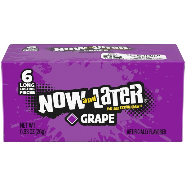 Now & Later Now & Later Grape Chews 6 Piece .93 oz., PK12 - 52110