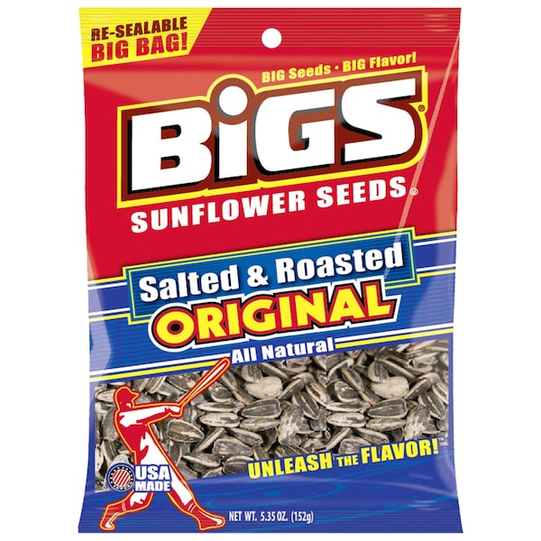 Bigs BIGS Salted and Roasted Sunflower Seeds 5.35 oz Pegged - 500915