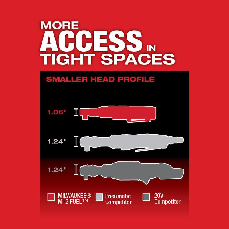 Juego de trinquete inalámbrico Milwaukee M12 FUEL de 12 voltios de iones de litio sin escobillas de 1/2 pulgada con juego de llaves de vaso de impacto y mecánica (70 piezas) - 2558-22-48-22-9010
