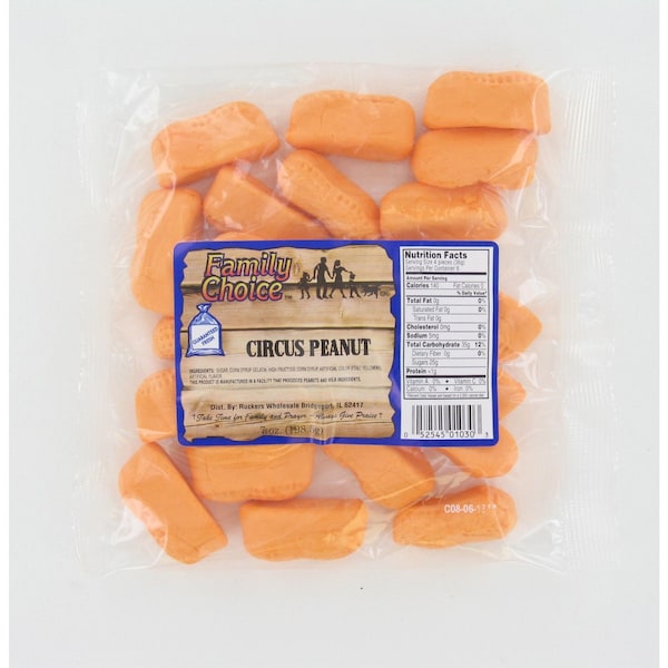 Ruckers Family Choice Circus Peanuts Candy 7 oz - 1030