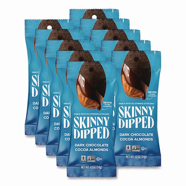 Skinnydipped Dark Chocolate Covered Almonds, 1.2 oz Bags, 10PK - EDT00837