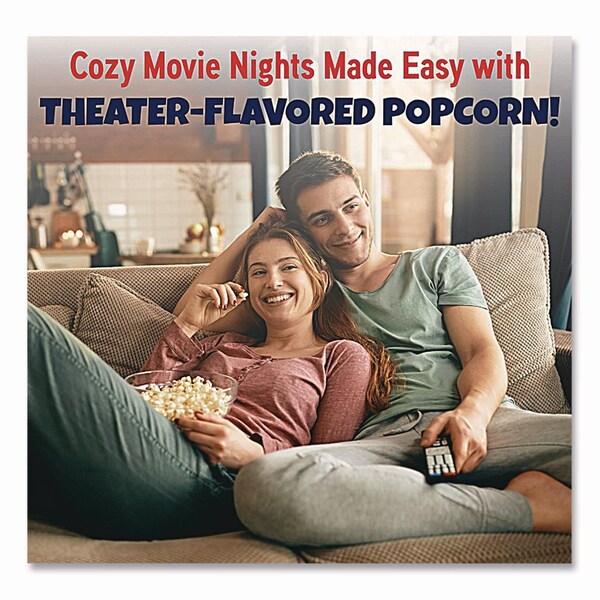Great Western Products Premium America Popcorn, Butter, 8 oz Pack, 36PK - GRE00016