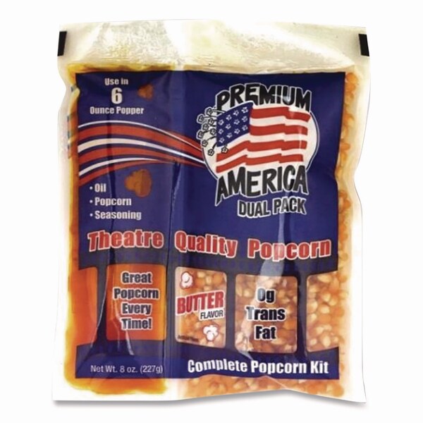 Great Western Products Premium America Popcorn, Butter, 8 oz Pack, 36PK - GRE00016