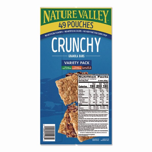 Nature Valley Granola Bars, Assorted Crunchy Bars, 1.5 oz Pouch, 2 Bars/Pouch, 49PK - GEM12915