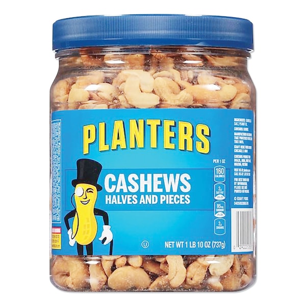 Planters Salted Cashew Halves and Pieces, 26 oz Canister - GEN01858