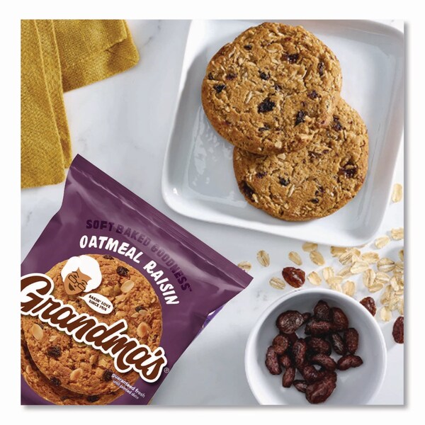 Grandmas Cookies - Single Serve, Oatmeal Raisin, 2.5 oz Packet, 60PK - FRI45093