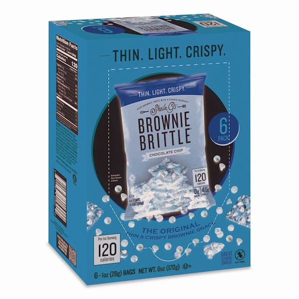 Sheila Gs Brownie Brittle Chocolate Chip Crisps, 1 oz Bag, 6PK - SGB01622