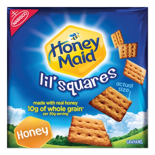 Nabisco Honey Maid Lil' Squares Graham Crackers, Honey, 1.06 oz Bag, 72PK - MOZ001932000166