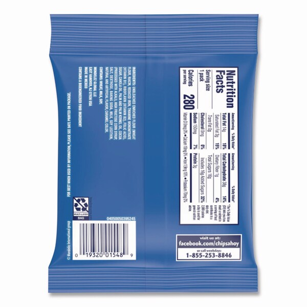 Nabisco Chocolate Chip Cookies - Single Serve, 2 oz Packets, 60PK - NFG015480