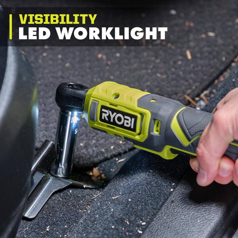 Kit de trinquete RYOBI USB de 1/4 de pulgada con batería de 2.0 Ah y cable de carga USB - FVRC50K