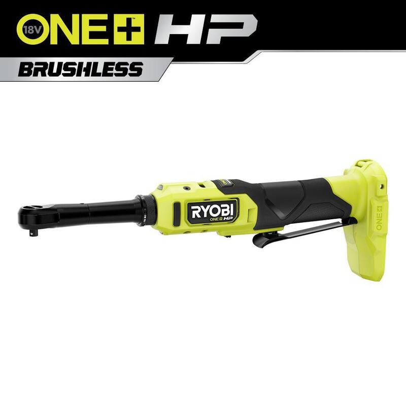 RYOBI ONE+ HP 18V Llave de trinquete extendida inalámbrica sin escobillas de 1/4 de pulgada (Herramienta solamente) - PBLRC01B