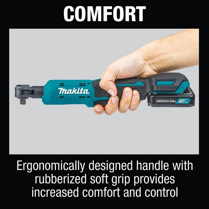 Kit de trinquete inalámbrico de iones de litio Makita 12V max CXT 2.0 Ah 3/8 pulg./1/4 pulg. Sq. Drive - RW01R1
