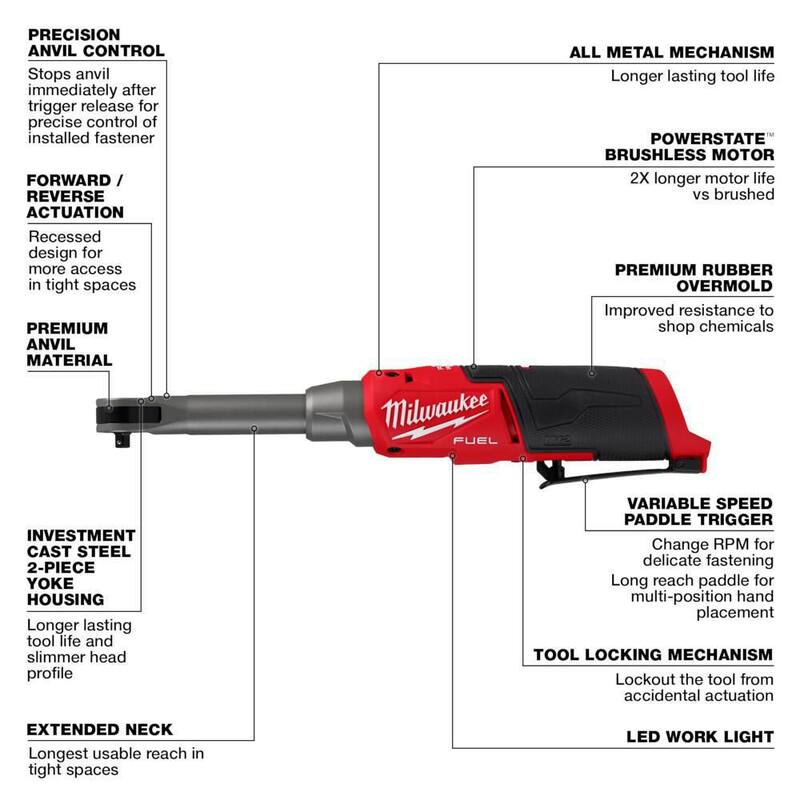 Milwaukee M12 FUEL 12V Lithium-Ion Brushless Cordless 1/4 in. Extended Reach High Speed Ratchet with CP 2.0Ah Battery and Charger - 2568-20-48-59-2420

Llave de trinquete inalámbrica sin escobillas de litio de 12V M12 FUEL con alcance extendido de 1/4 de pulgada y alta velocidad, con batería CP de 2.0Ah y cargador - 2568-20-48-59-2420.