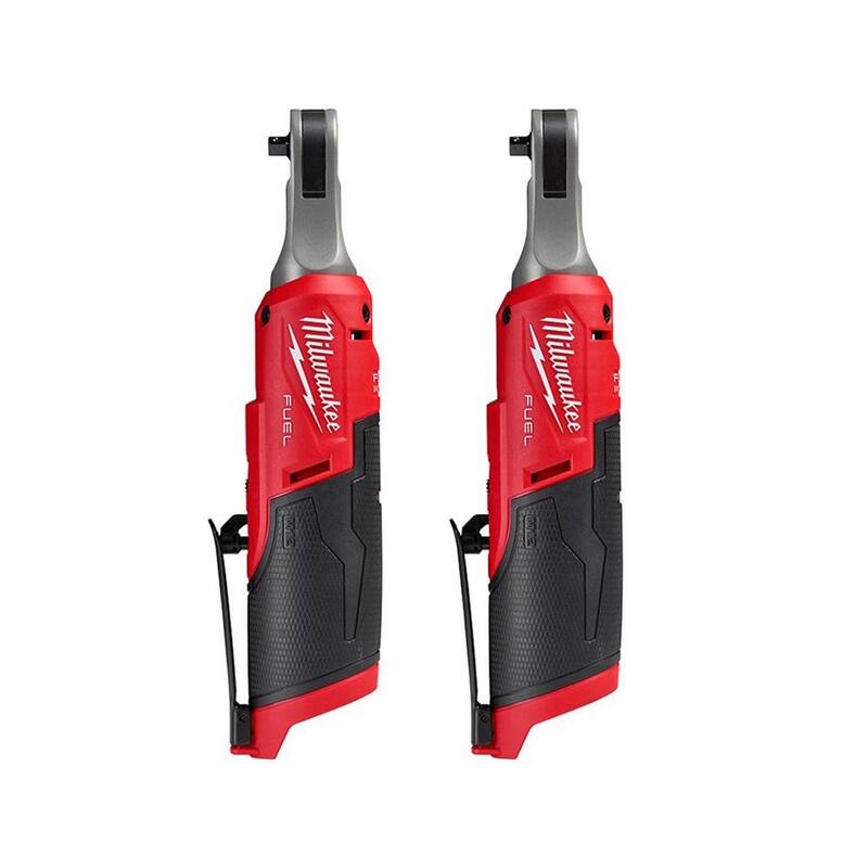 Llave de trinquete inalámbrica Milwaukee M12 FUEL de 12 voltios con motor sin escobillas de alta velocidad de 1/4 pulgadas, solo herramienta (paquete de 2) - 2566-20-2566-20
