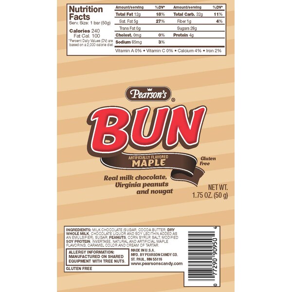 Pearsons Maple Bun Bar 12/24 1.75 oz., PK288 - 90950