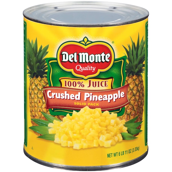 Del Monte Del Monte In 100% Pineapple Juice Crushed Pineapple No 10 Can, PK6 - 2001790