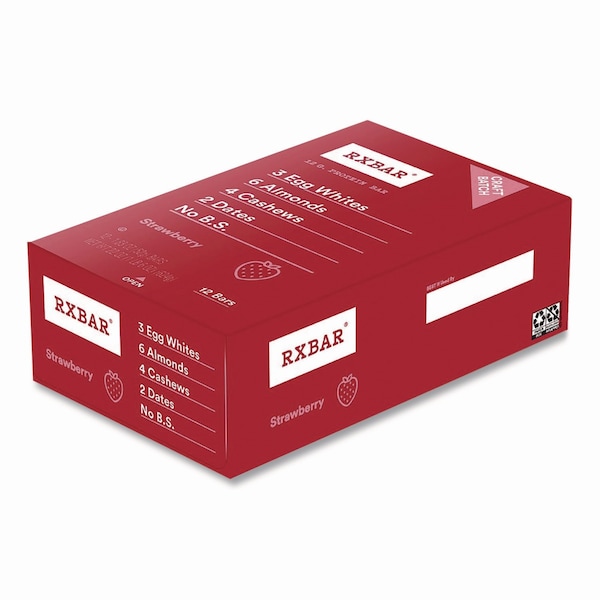 Rxbar Gluten-Free Strawberry Protein Bar, 1.83 oz Bar, 12PK - KEE00580