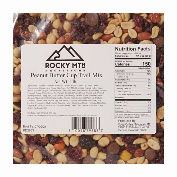Mountain Mfg Peanut Butter Cup Roasted Trail Mix, 80 oz Bag, 4PK - CDA79283