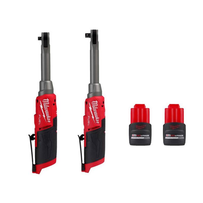 Milwaukee M12 FUEL 12V Lithium-Ion Brushless Cordless 1/4 in. & 3/8 in. Extended Reach Ratchets w/(2) M12 CP 2.5 Ah Batteries - 2568-20-2569-20-48-11-2425-48-11-2425

Llaves de trinquete extendidas inalámbricas sin escobillas de iones de litio de 12 V Milwaukee M12 FUEL 1/4 in. y 3/8 in. con (2) Baterías M12 CP 2.5 Ah - 2568-20-2569-20-48-11-2425-48-11-2425.