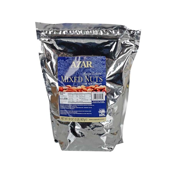 Azar Azar 50% Peanut Oil Roasted Salted Nuts Mix 2lbs, PK3 - 7116596