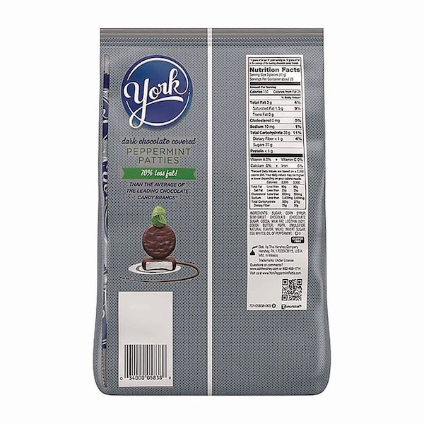 York Peppermint Patties, Peppermint/Dark Chocolate Minatures, 35.2 oz Bag - HEC05811