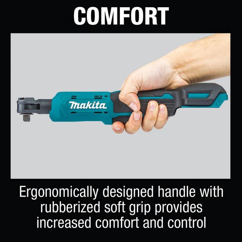 Trinquete inalámbrico de iones de litio Makita 12V max CXT de 3/8 pulgadas / 1/4 pulgadas Sq. Drive (Herramienta solamente) - RW01Z