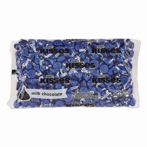 Hersheys KISSES, Milk Chocolate, Dark Blue Wrappers, 66.7 oz Bag - HEC60194