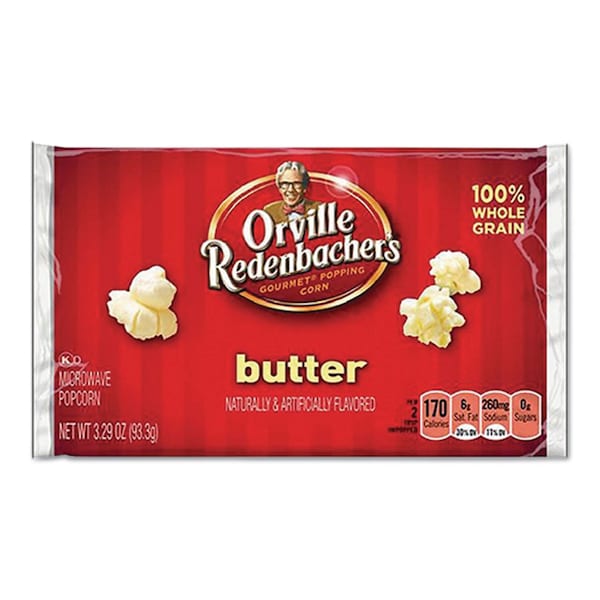 Orville Redenbachers Gourmet Microwave Popcorn, Butter, 3.29 oz Bag, 36PK - GOV48060