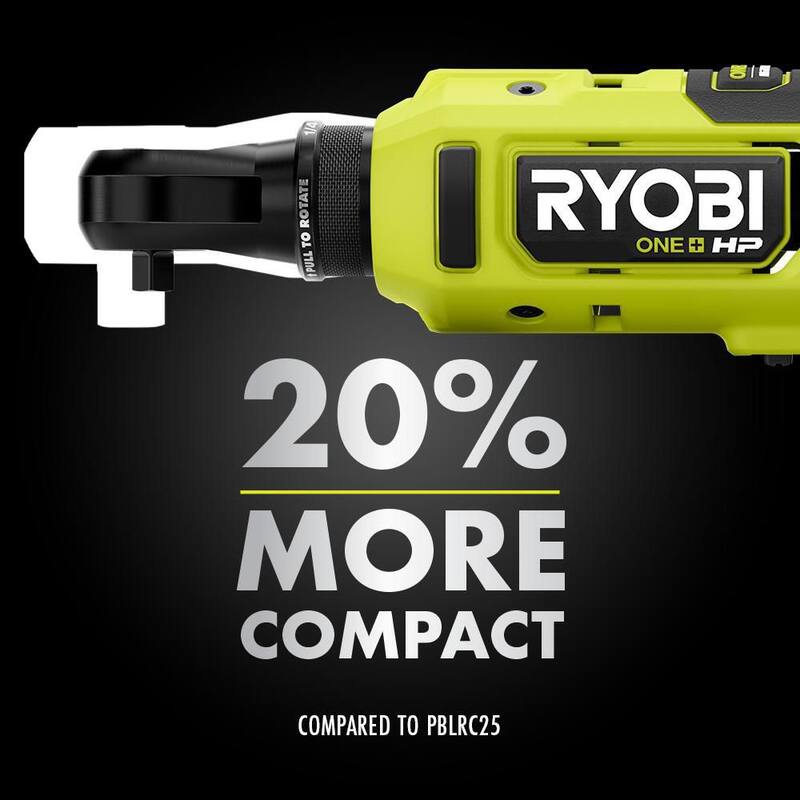 RYOBI ONE+ 18V HP Llave de trinquete compacta inalámbrica sin escobillas de alta velocidad de 1/4 de pulgada (Únicamente la herramienta) - PSBRC02B