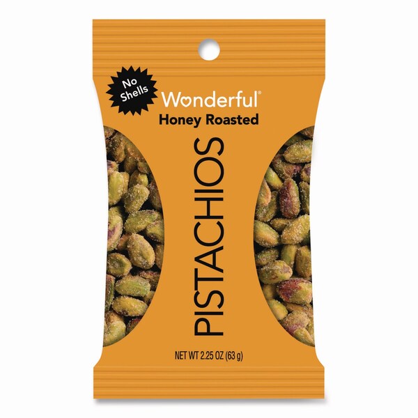Wonderful No Shells Honey Roasted Pistachios, 2.25 oz Bags, 8PK - PAR91086