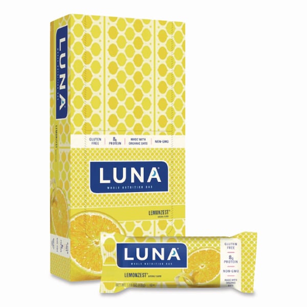Luna Bar Whole Nutrition Bar, Lemon Zest, 1.69 oz Bar, 15PK - CCC210004