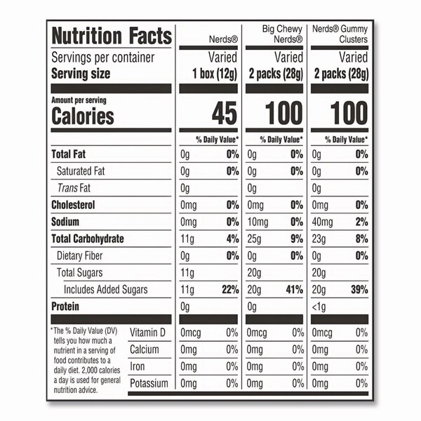Nerds Variety Mix, 90 Pieces, Assorted Flavors, 2.6 lb Bag - FER08189