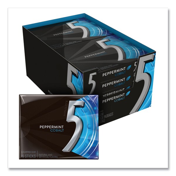 Wrigleys Five Gum, Peppermint Cobalt, 15 Sticks, 10PK - WMW51220