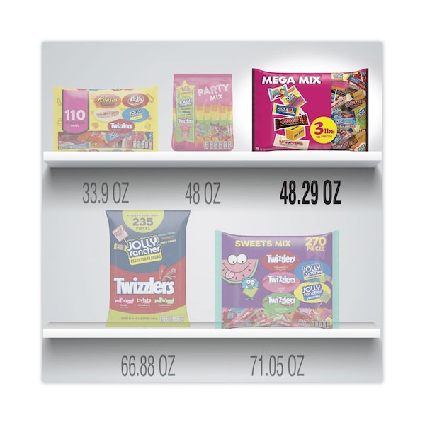 Hersheys Mega Mix Chocolate and Sweets Assortment, 135 Individually Wrapped Chocolates/Candies - HEC93958