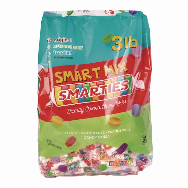Nestl Smarties Candy Rolls, Original/Tropical/X-Treme Sour Flavor Assortment, 3 lb Bag - CDY00348